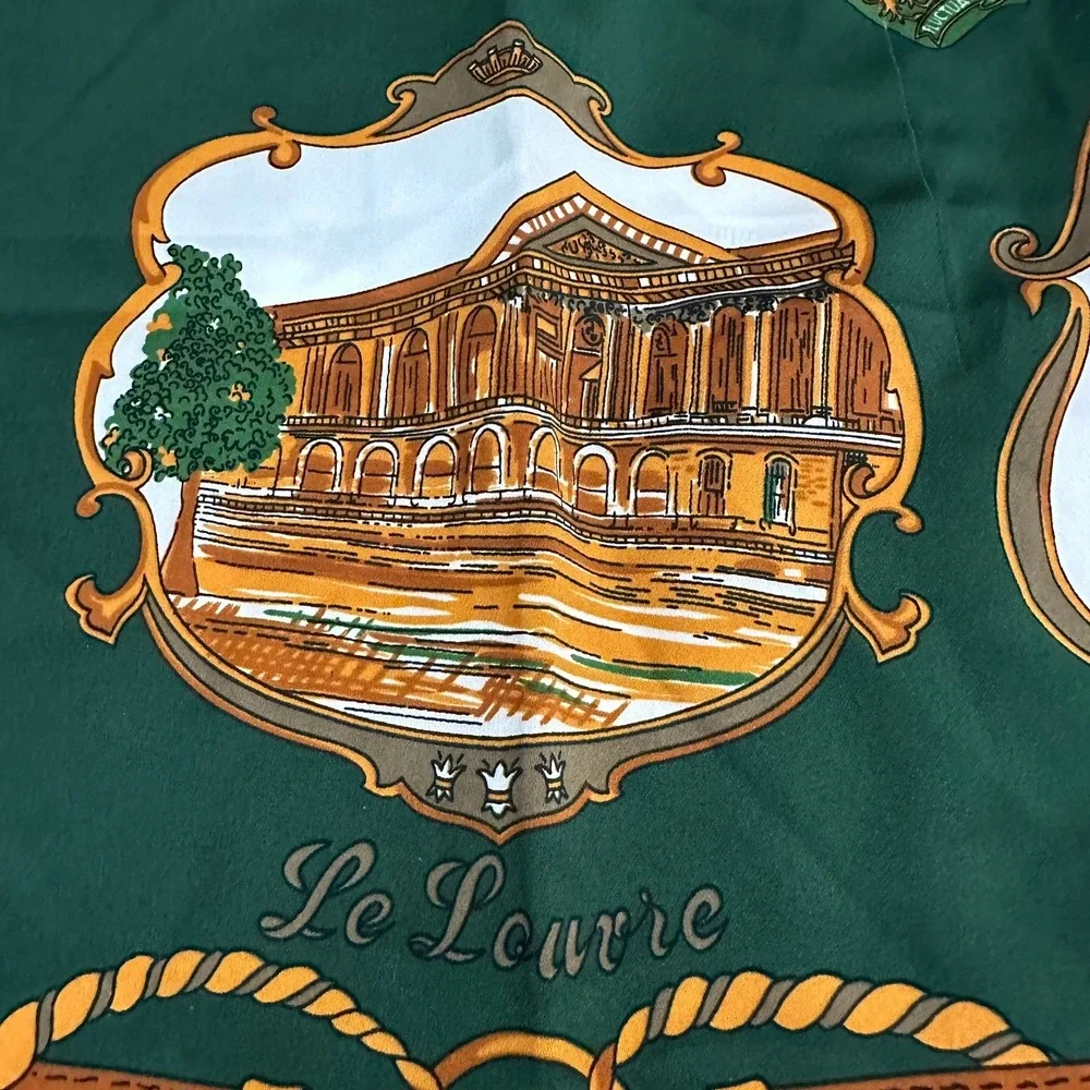 Womens Vintage Paris Scarf Souvenir De Paris Eiffel Tower Landmarks Parisian - Picture 7 of 14
